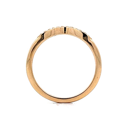 Diamond Contoured Milgrain Band in 14k Yellow Gold