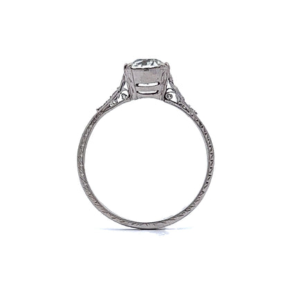 Vintage .86 European Cut Diamond Engagement Ring in Platinum