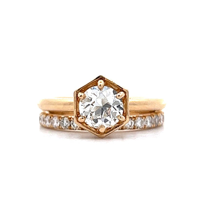 .91 Hidden Halo Diamond Engagement Ring in 14k Yellow Gold