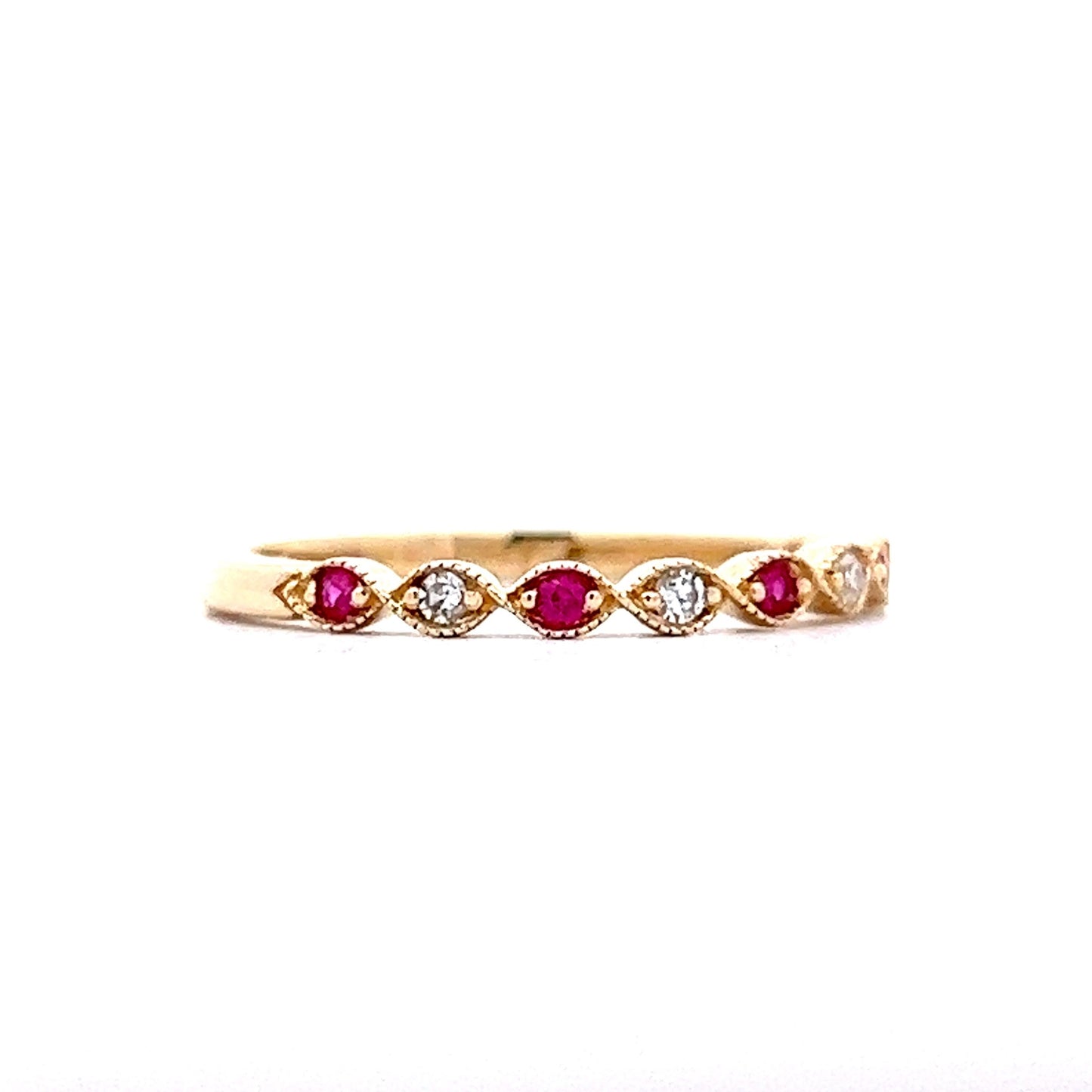 .10 Ruby & Diamond Stacking Band in 14k Yellow Gold