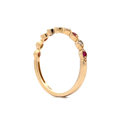 .10 Ruby & Diamond Stacking Band in 14k Yellow Gold