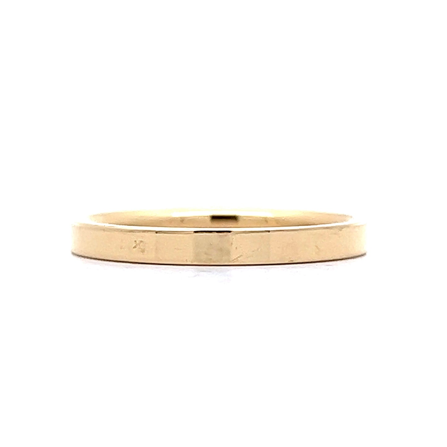 2mm Flat Edge Stacking Wedding Band in 14k Yellow Gold