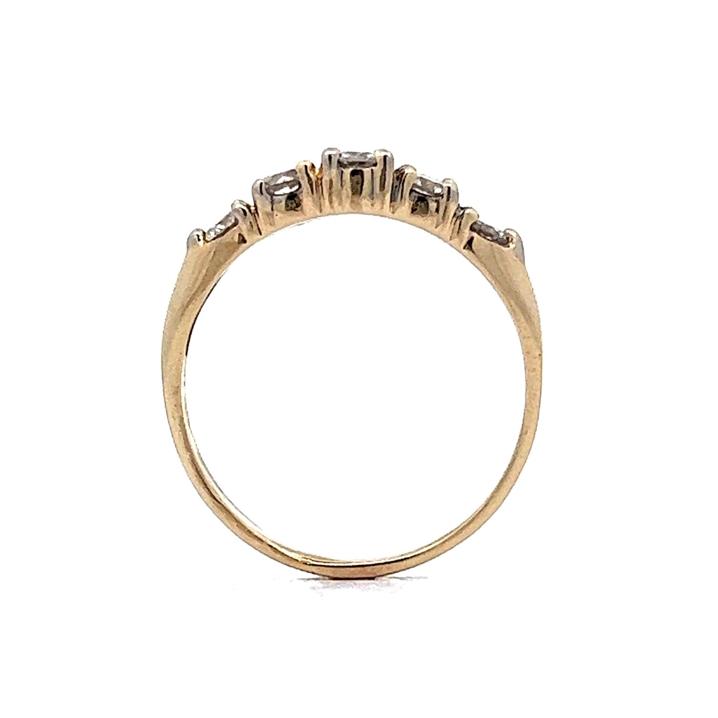 1960s Five Stone Diamond Wedding Band in 14k Yellow Gold