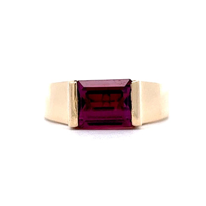 1.63 Emerald Cut Garnet Cocktail Ring in Yellow Gold