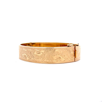 Antique Victorian Bangle Bracelet in 14k Yellow Gold