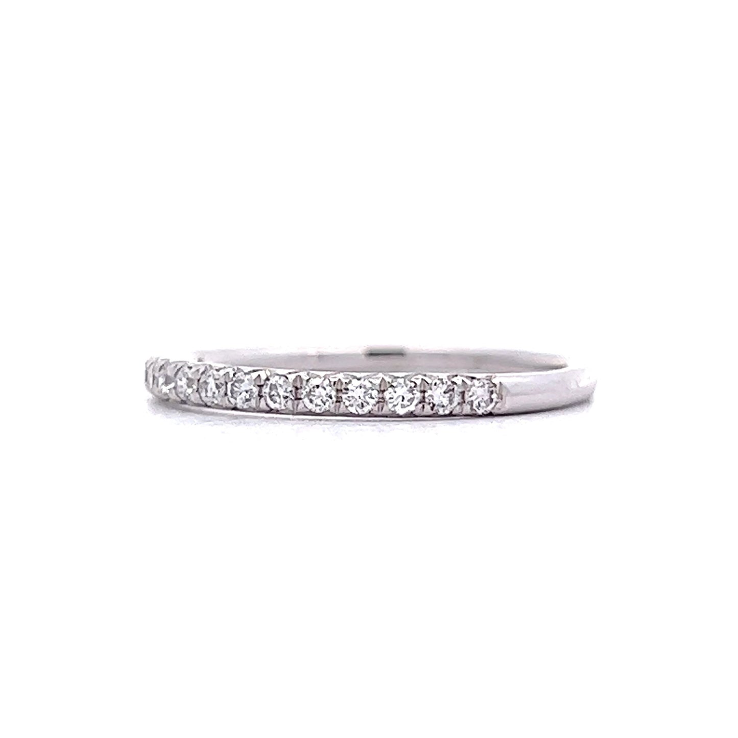 .21 Thin Half-Eternity Diamond Wedding Band in 14k Yellow Gold