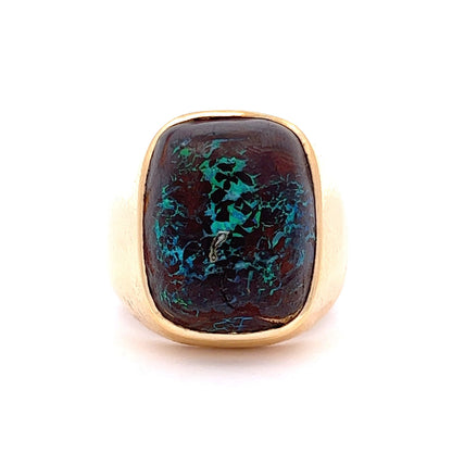 Vintage Men's Boulder Opal Ring in 18k Yellow Gold