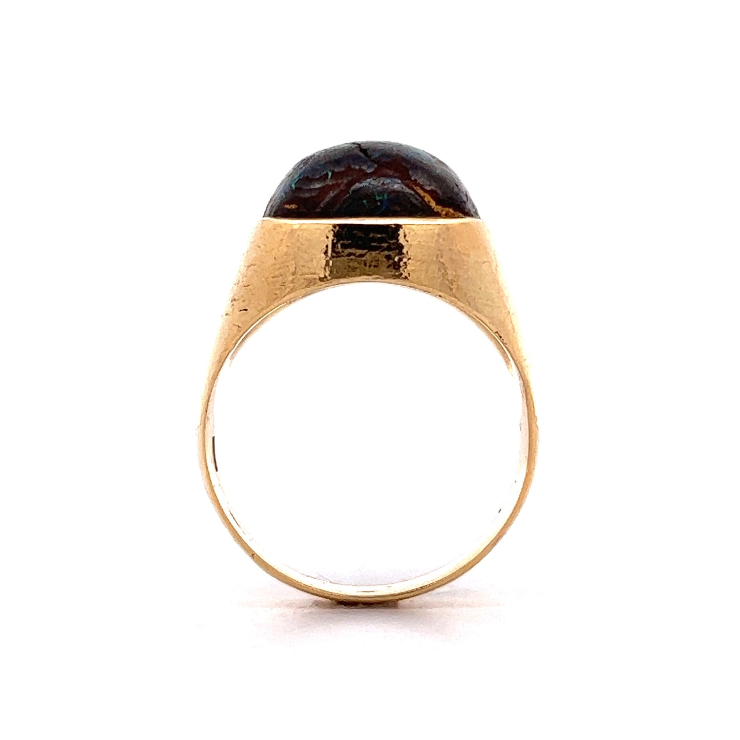 Vintage Men's Boulder Opal Ring in 18k Yellow Gold