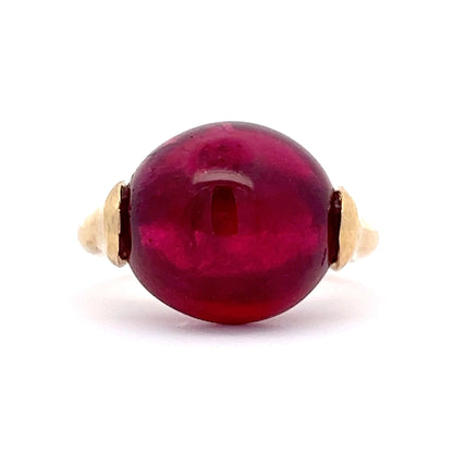 22.60 Cabochon Tourmaline Cocktail Ring in 14k Yellow Gold