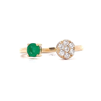 .31 Emerald & Diamond Stacking Ring in 14k Yellow Gold