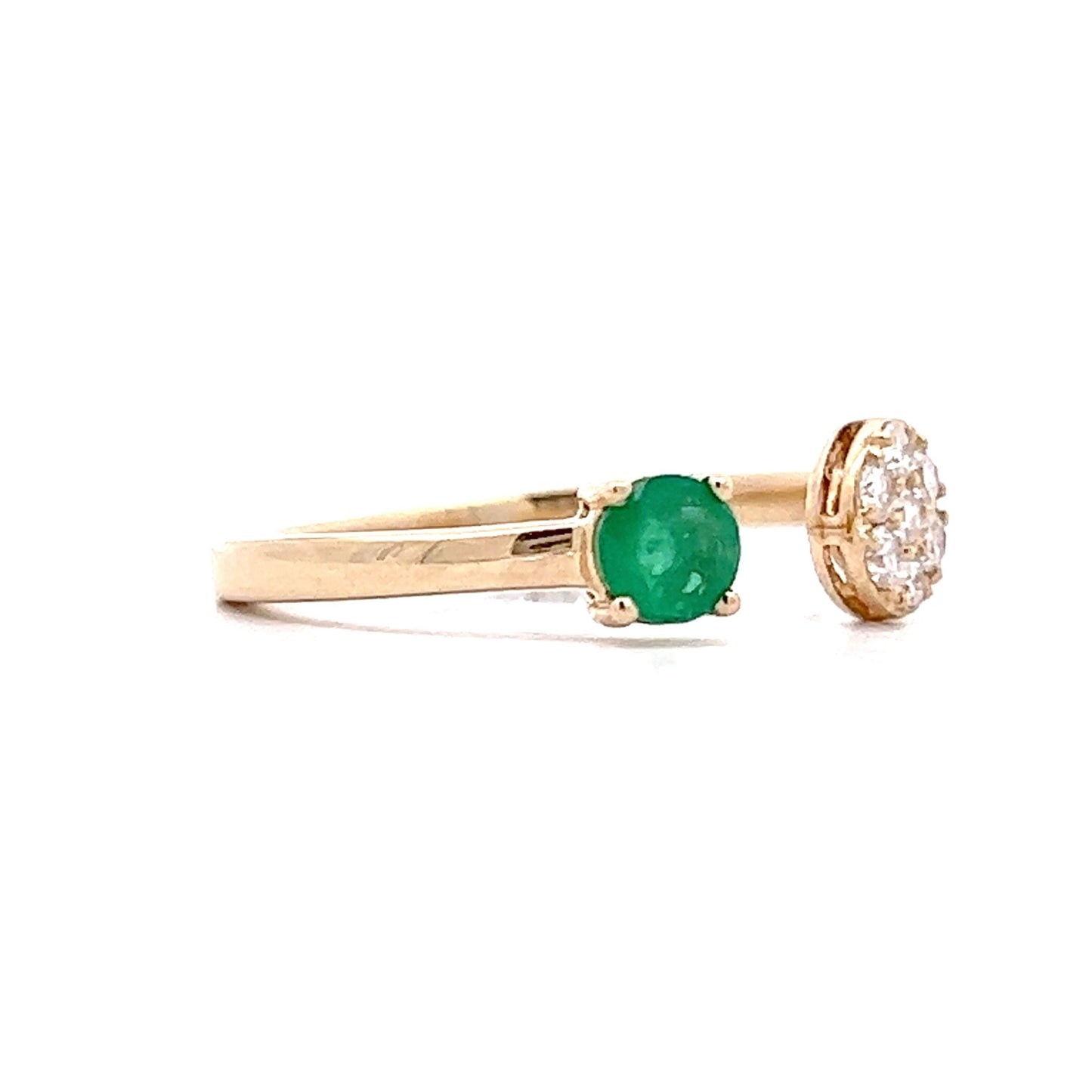 .31 Emerald & Diamond Stacking Ring in 14k Yellow Gold