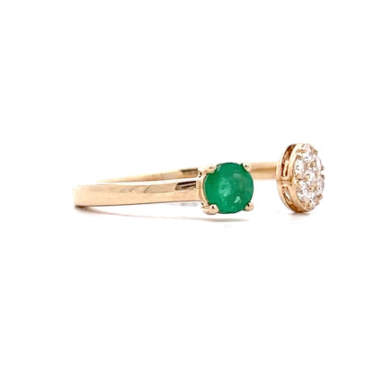 .31 Emerald & Diamond Stacking Ring in 14k Yellow Gold