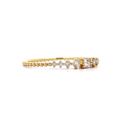 .08 Princess Diamond Stacking Band in 18k Yellow Gold