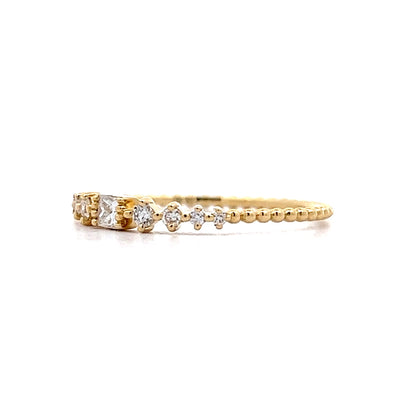 .08 Princess Diamond Stacking Band in 18k Yellow Gold