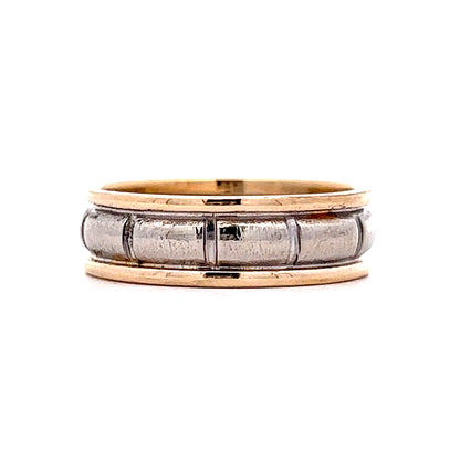 Vintage 1950s Men's Two-Tone Wedding Band in 14k