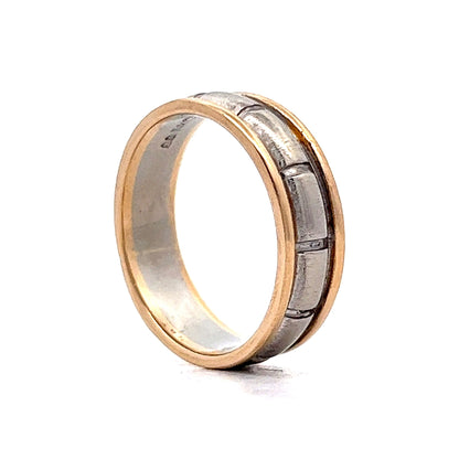 Vintage 1950s Men's Two-Tone Wedding Band in 14k