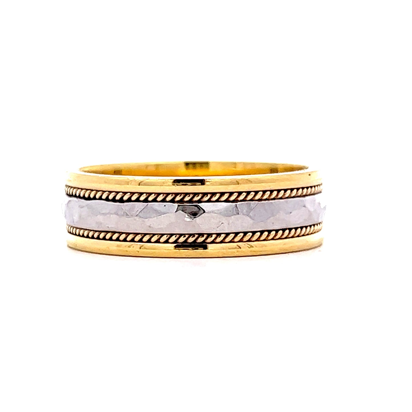6mm Two-Tone Men's Band in 18k Yellow & Platinum