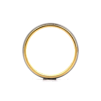 Men's 4mm Two-Tone Wedding Band in Platinum & 18k Yellow Gold