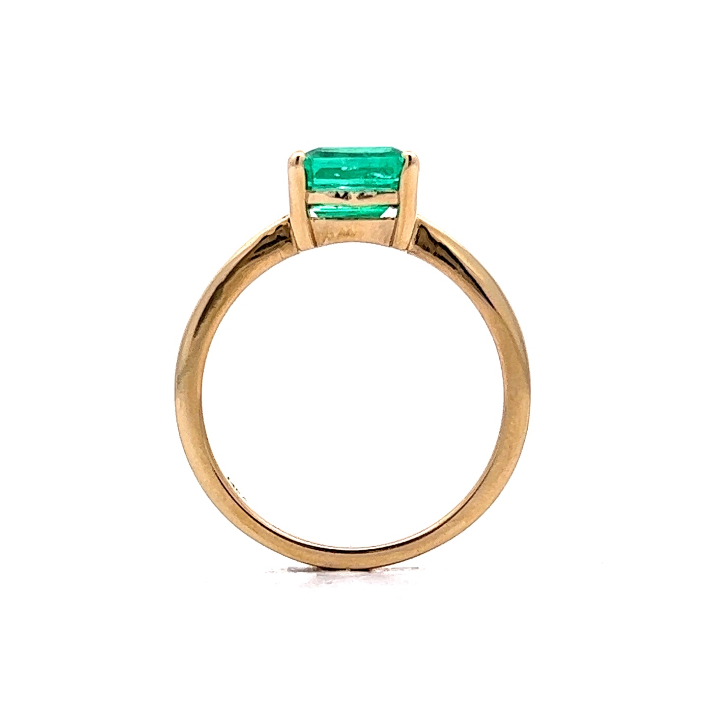 East/West Emerald Solitaire Ring in 14k Yellow Gold