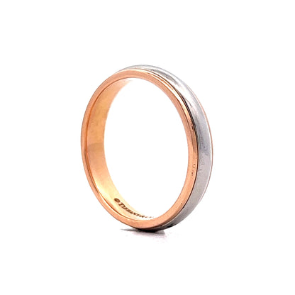 Tiffany & Co Two-Tone Wedding Band in 18k Rose Gold and Platinum
