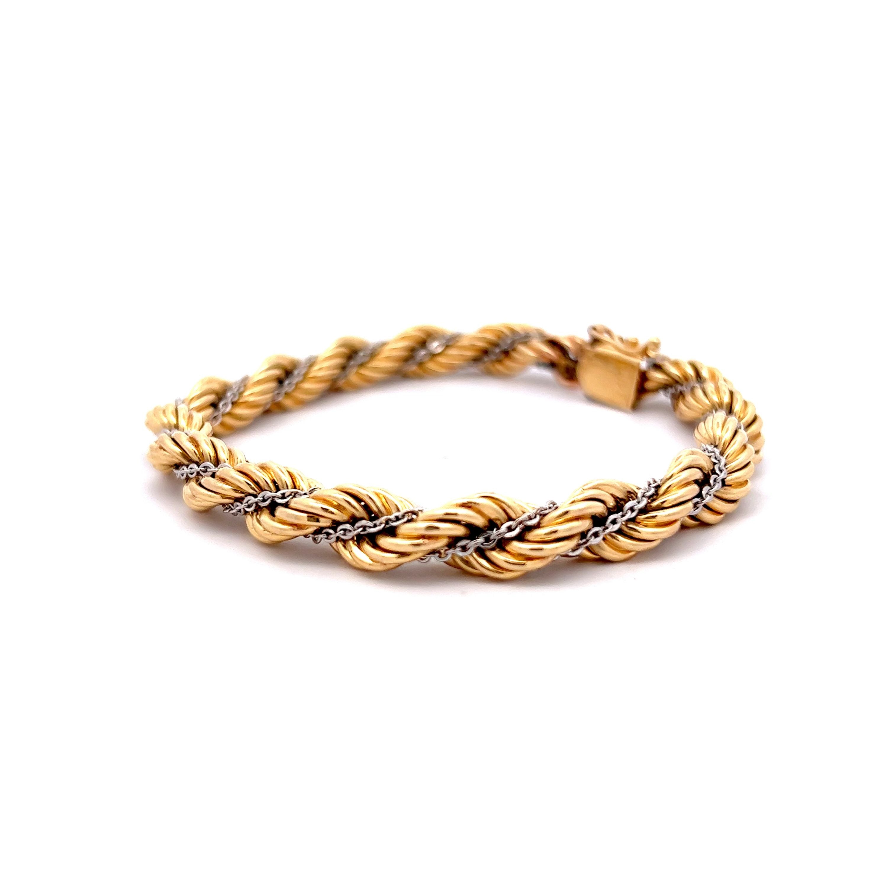 Amazon.com: Olive & Chain 14k Solid Gold Rope Chain Bracelet for Men/Women,  Diamond Cut, Yellow Gold, Hypoallergenic, Lobster Clasp Closure: Clothing,  Shoes & Jewelry