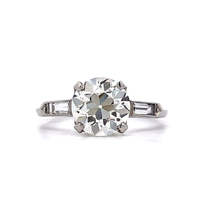 2.08 Old European Diamond Engagement Ring in Platinum