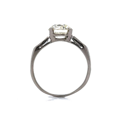 2.08 Old European Diamond Engagement Ring in Platinum