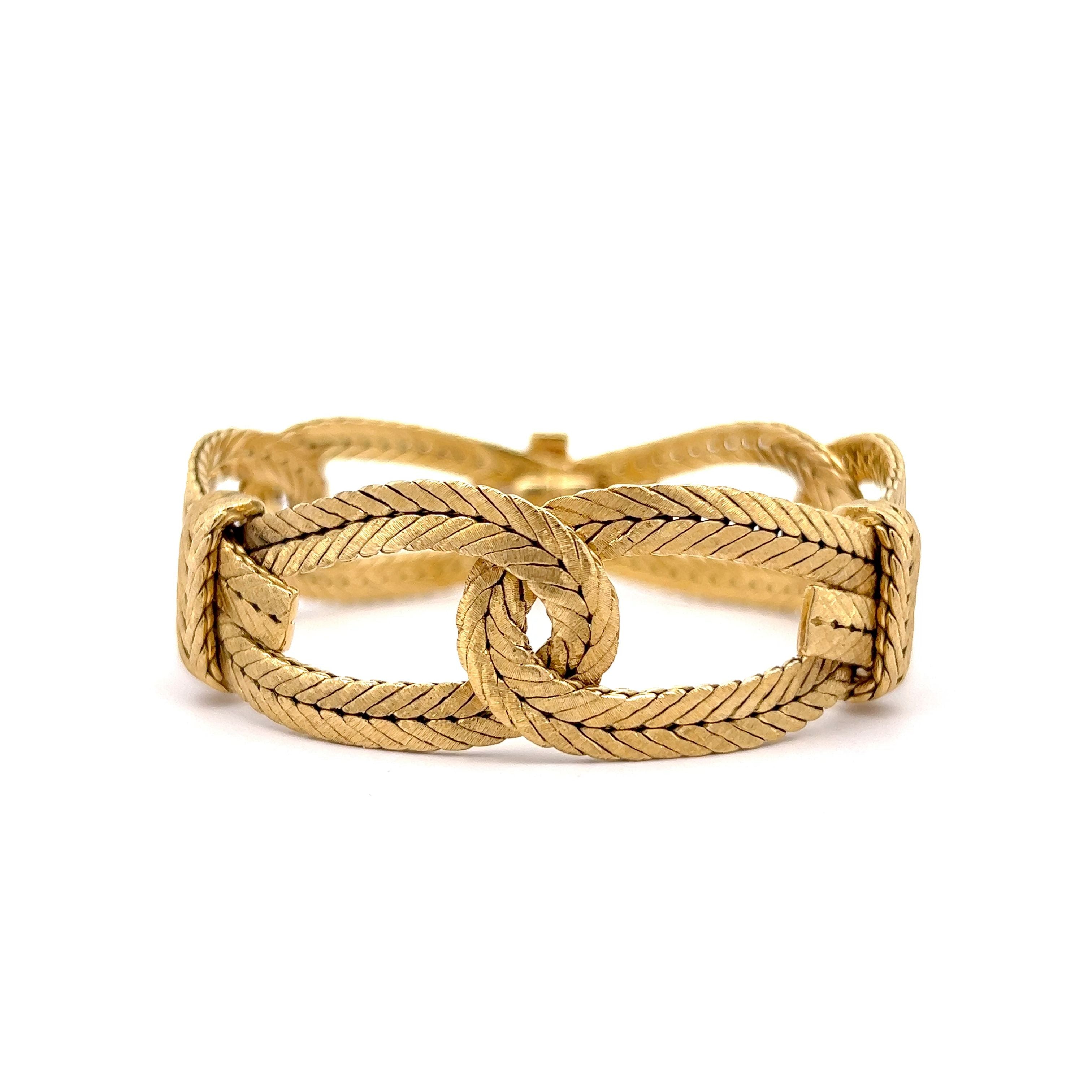 Buccellati Woven Herringbone Bracelet in 18k Yellow Gold – Filigree ...