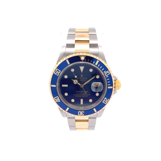 Rolex Submariner Two-Tone Blue Dial Oyster 16613