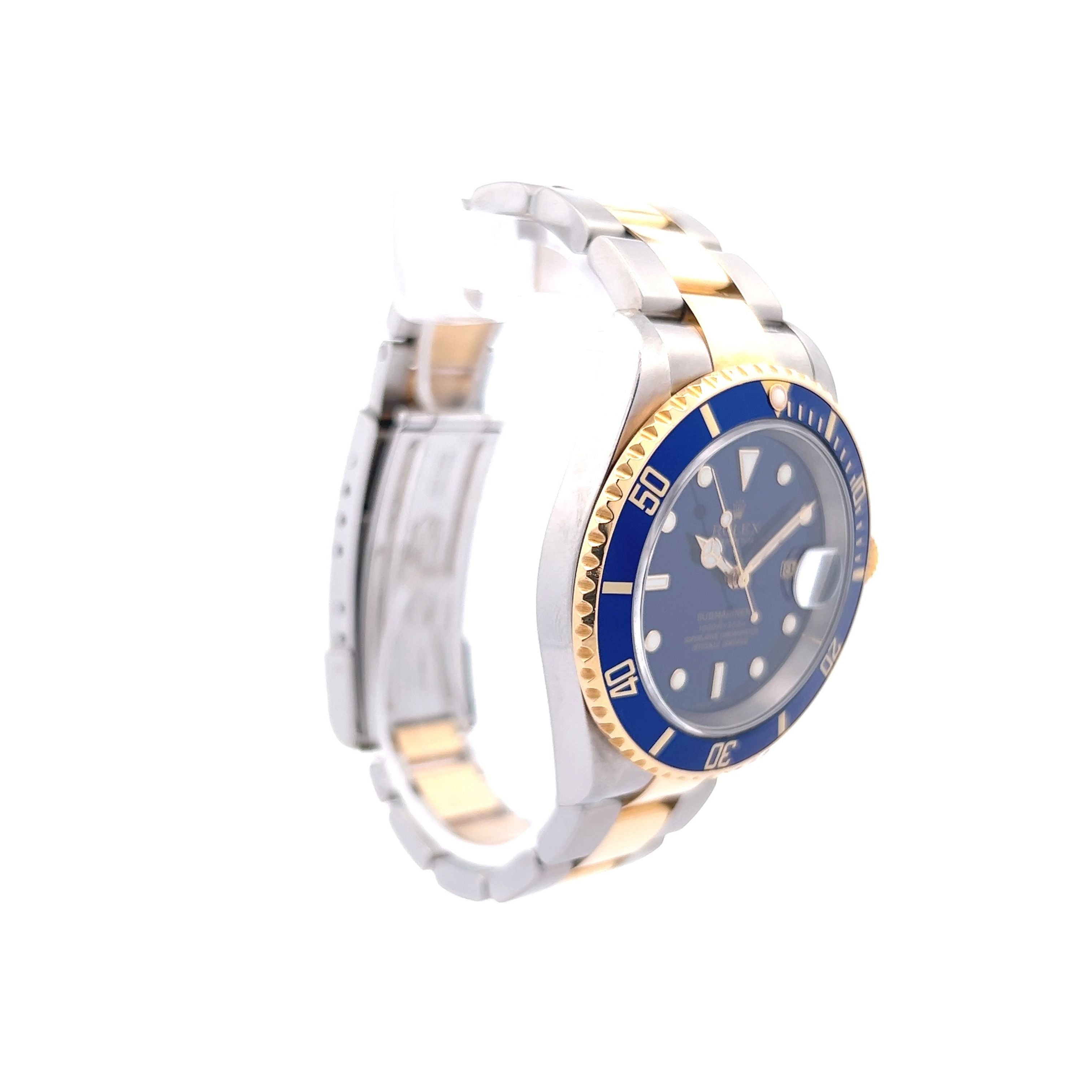 Rolex submariner steel gold hotsell blue dial