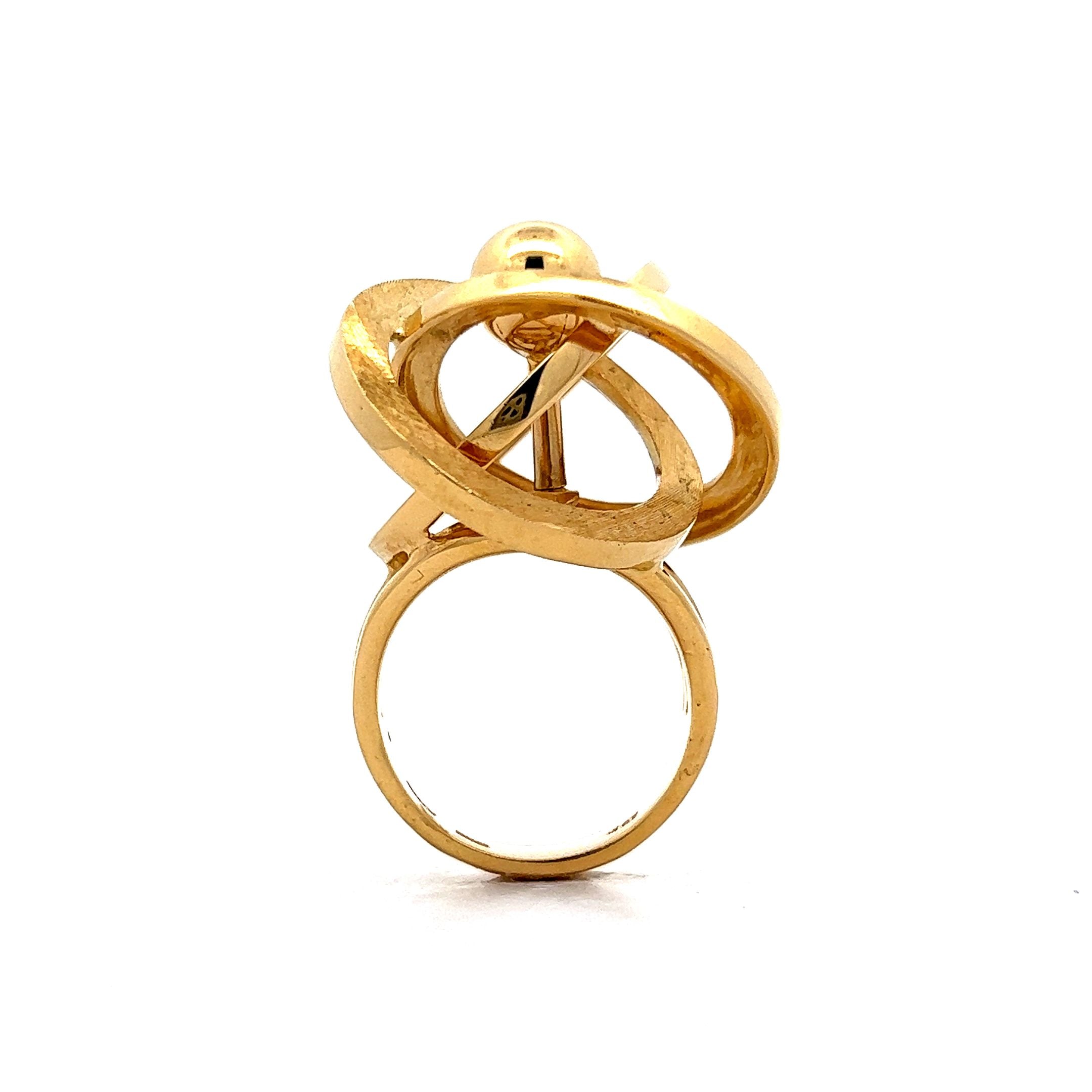Gyroscopic Cocktail Ring in 18k Yellow Gold – Filigree Jewelers