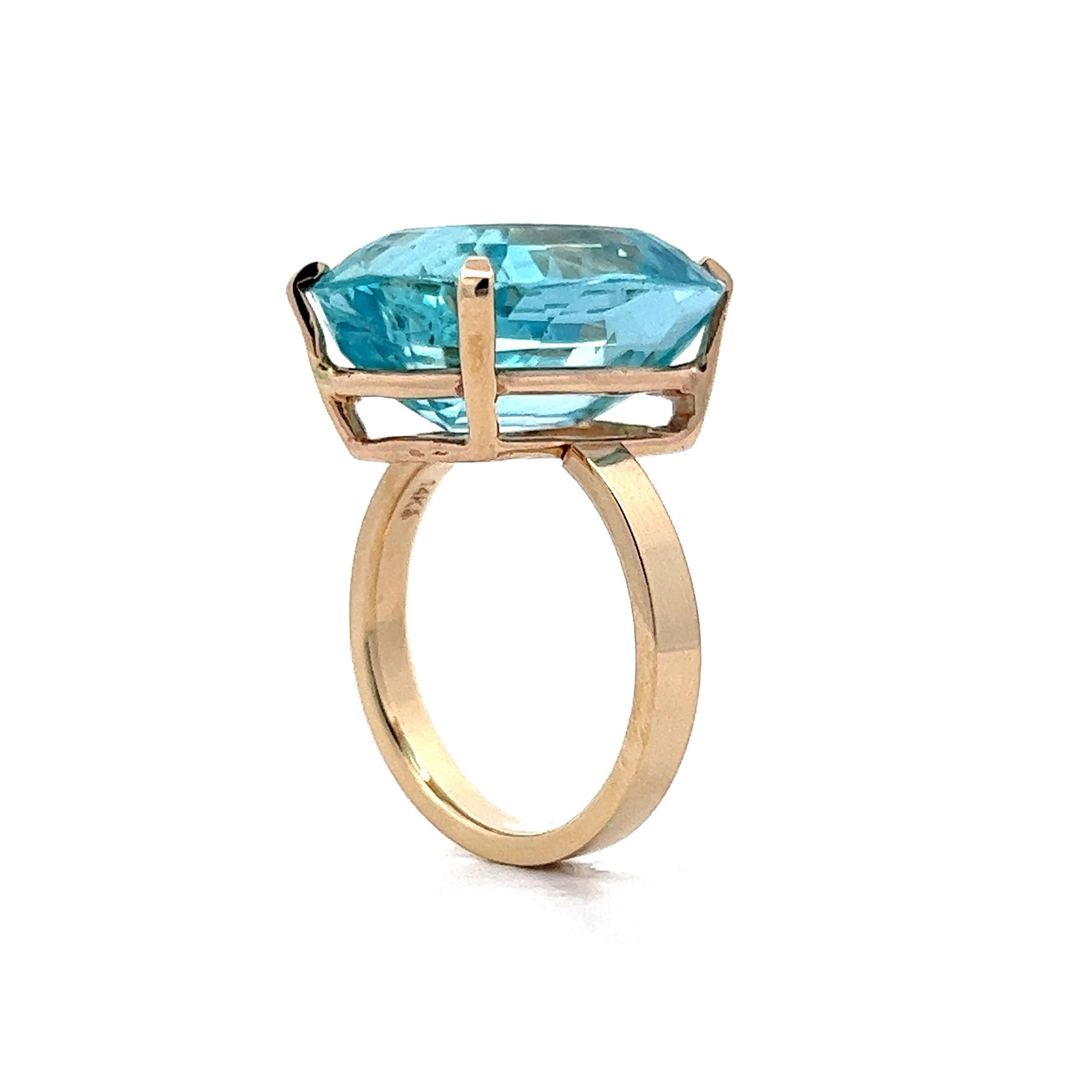 Cheapest (614) 2 CT Cushion Cut Aquamarine 14k Gold Ring