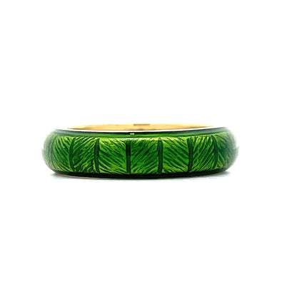 Green Enamel Stacking Band in 18k Yellow Gold