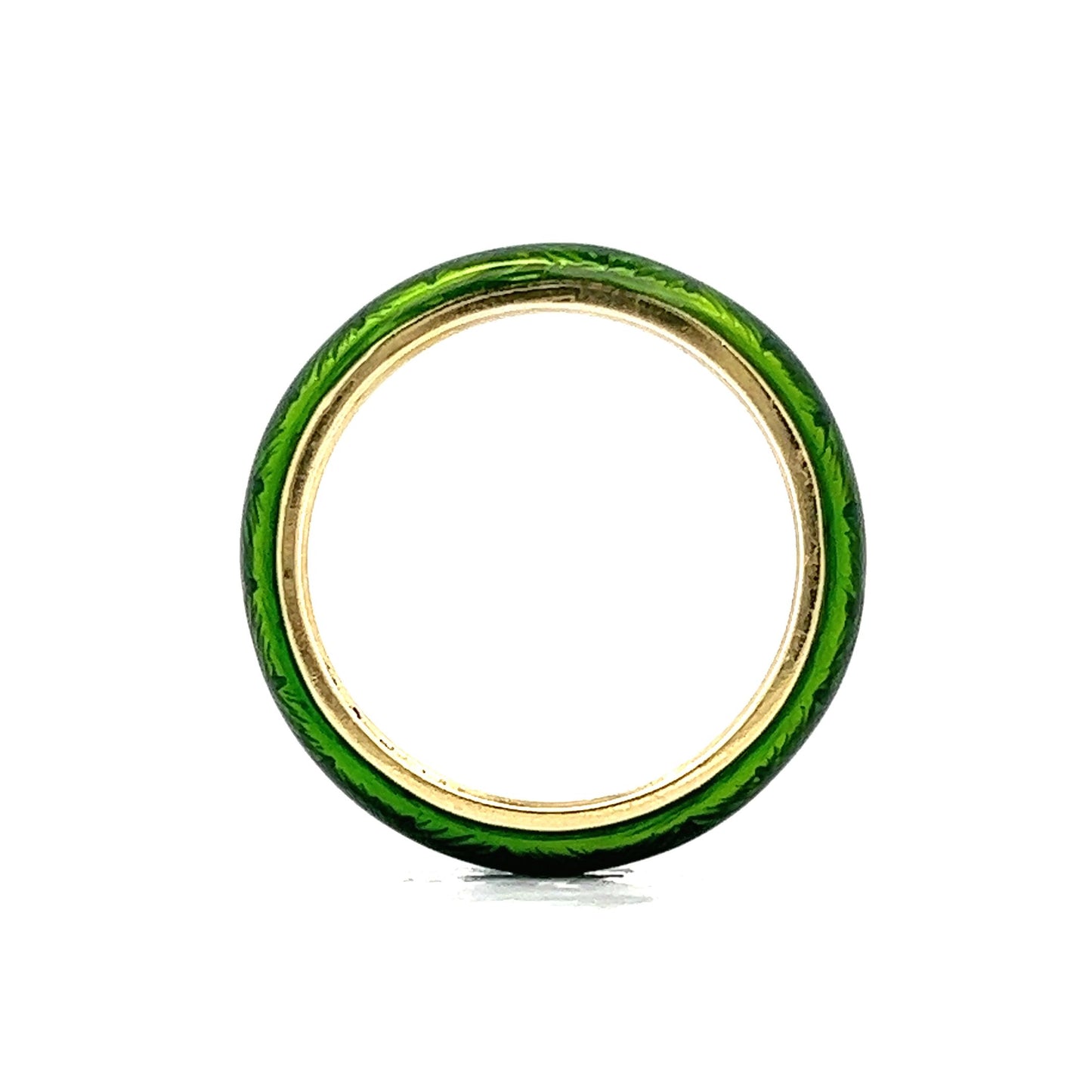 Green Enamel Stacking Band in 18k Yellow Gold