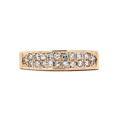 Vintage Pave Diamond Stacking Ring in 14k Yellow Gold