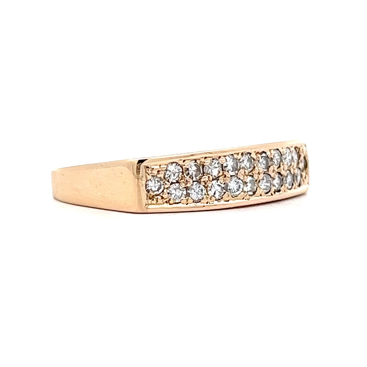 Vintage Pave Diamond Stacking Ring in 14k Yellow Gold