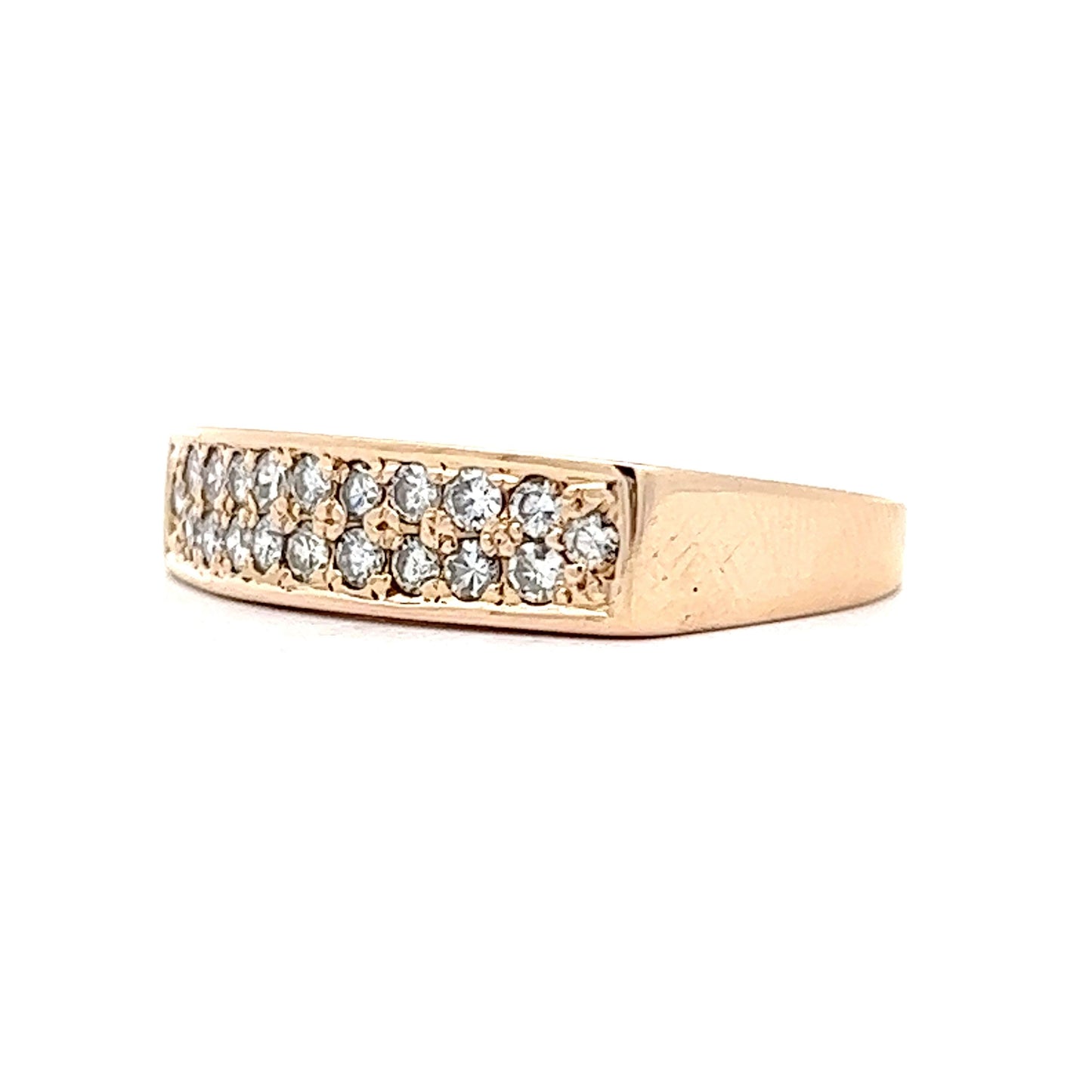 Vintage Pave Diamond Stacking Ring in 14k Yellow Gold