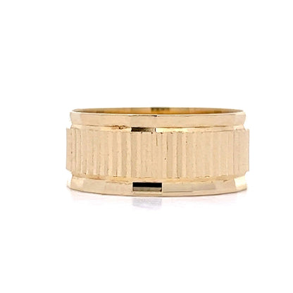 7mm Wide Textured Stacking Band in 14k Yellow Gold