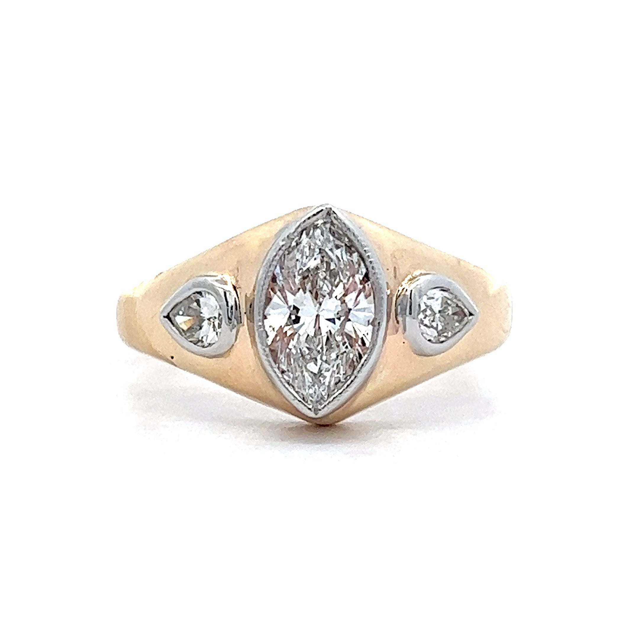 Bezel sale marquise ring