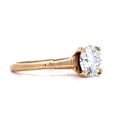 1.33 Round Solitaire Diamond Engagement Ring in 14k Yellow Gold