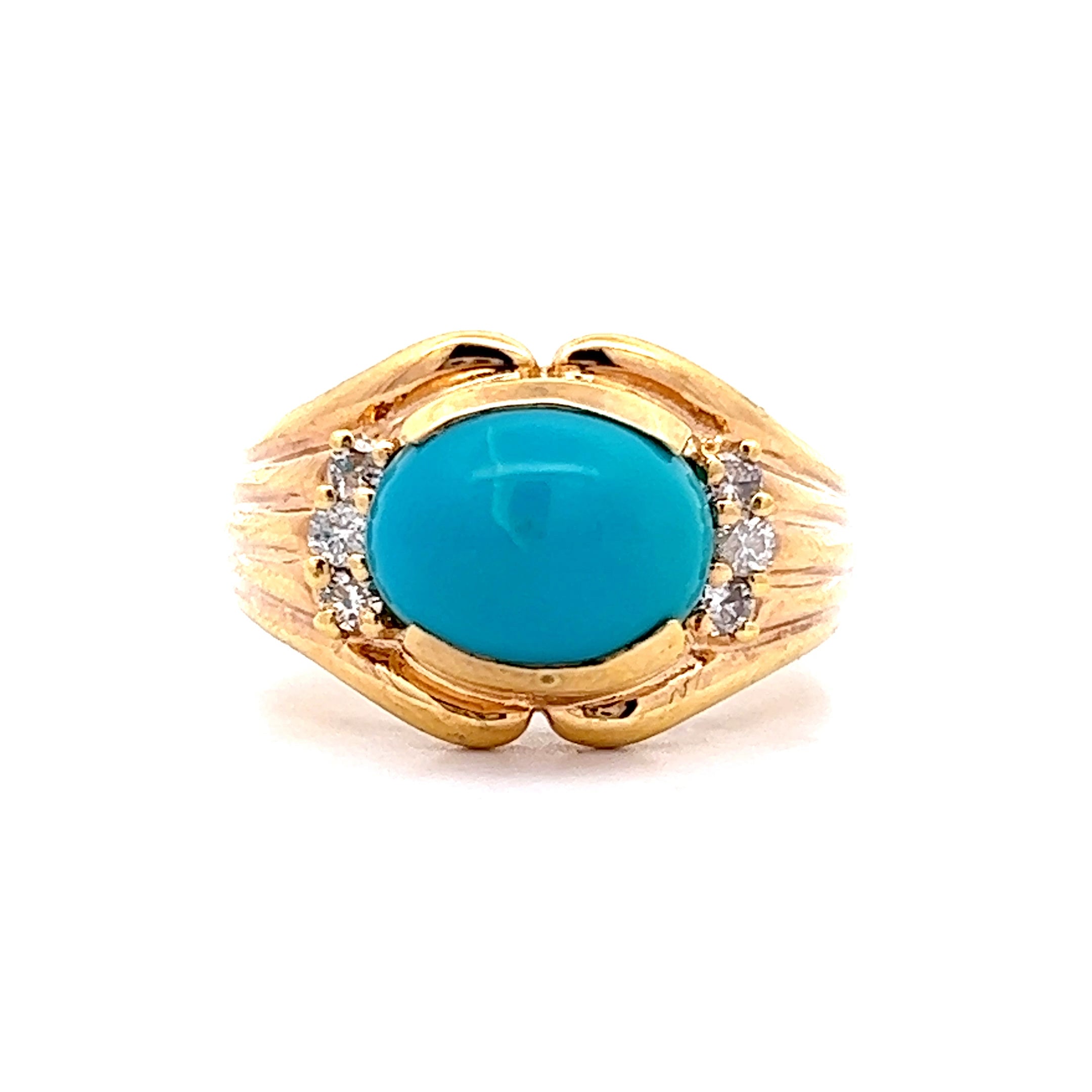 Turquoise Cocktail Ring With Iridescent Rhinestones Gold Ring Adjustable  Ring 