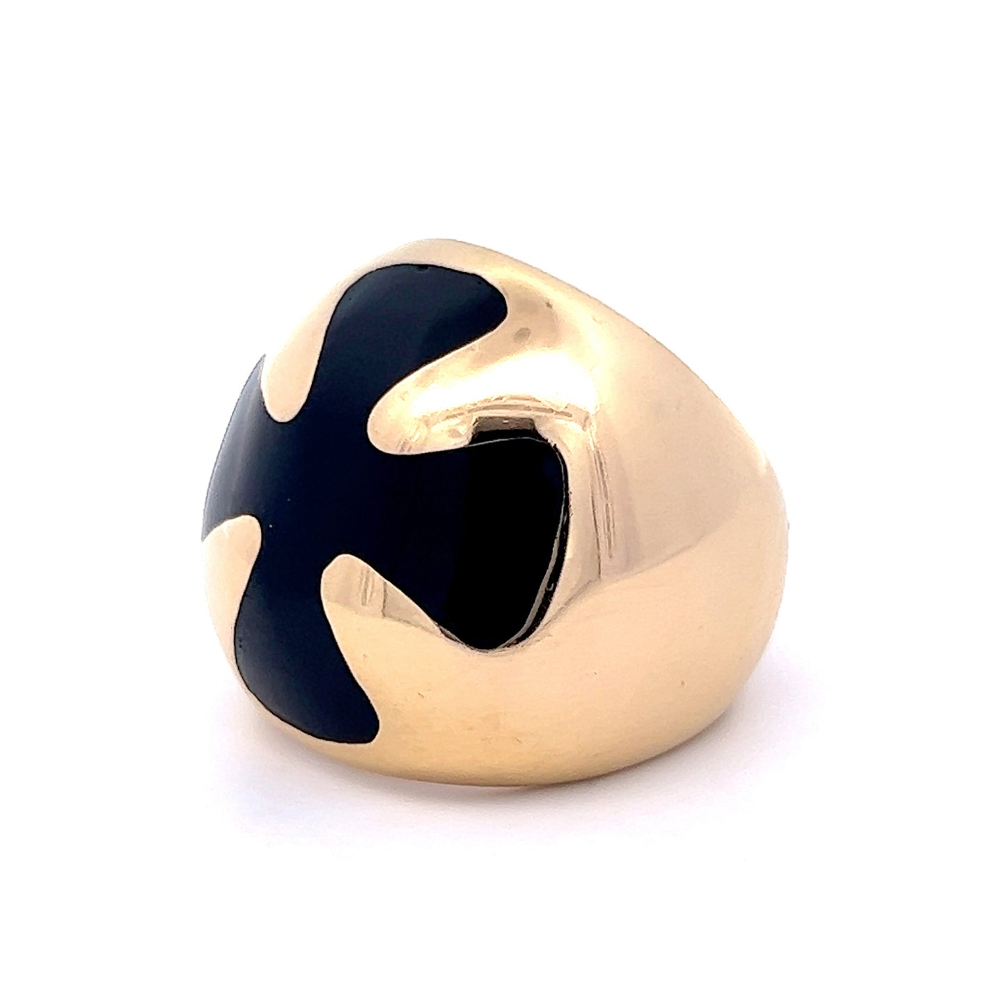 Black Onyx Cocktail Ring in 18k Yellow Gold