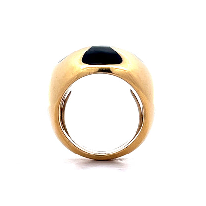 Black Onyx Cocktail Ring in 18k Yellow Gold