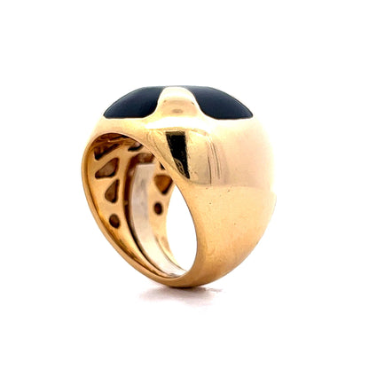 Black Onyx Cocktail Ring in 18k Yellow Gold