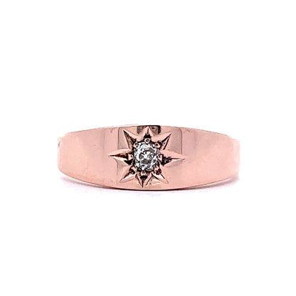 Victorian Flush Set Diamond Ring in 10k Rose Gold