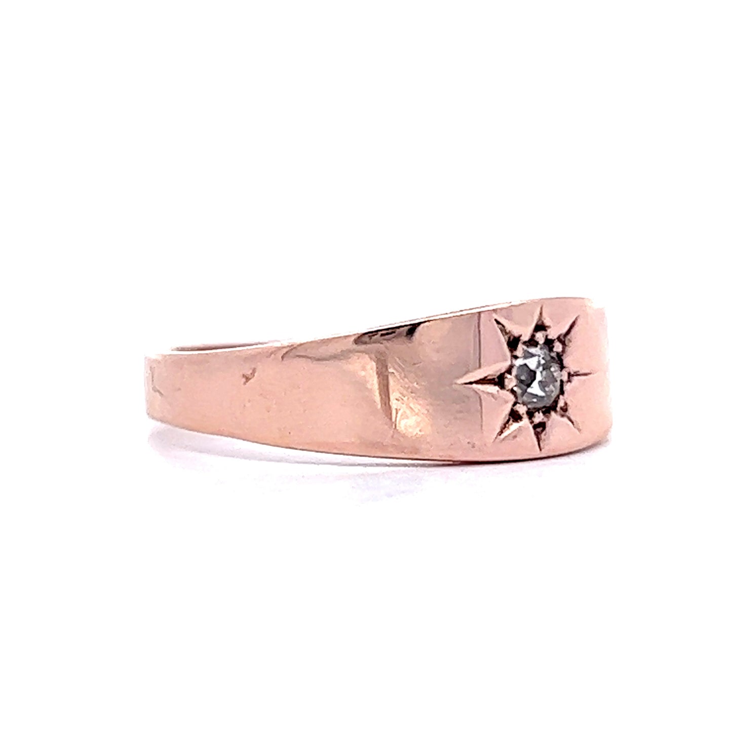 Victorian Flush Set Diamond Ring in 10k Rose Gold