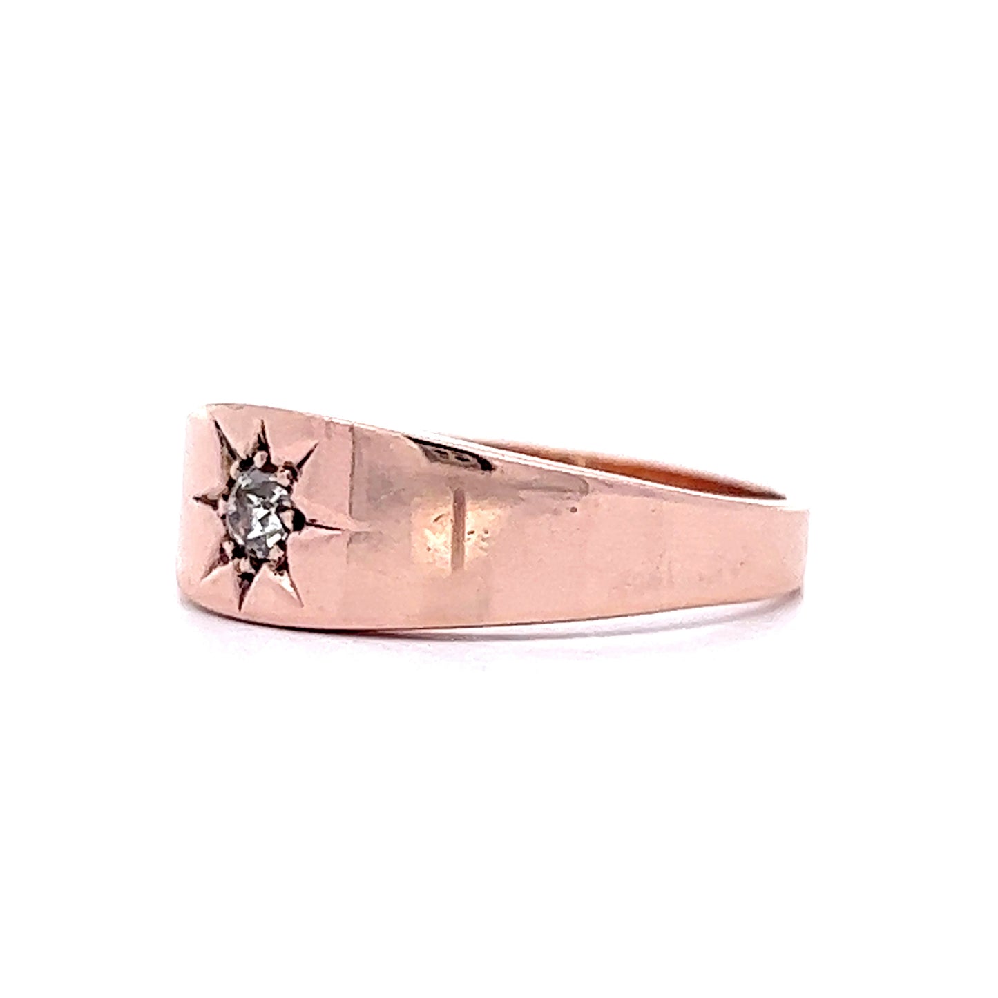 Victorian Flush Set Diamond Ring in 10k Rose Gold