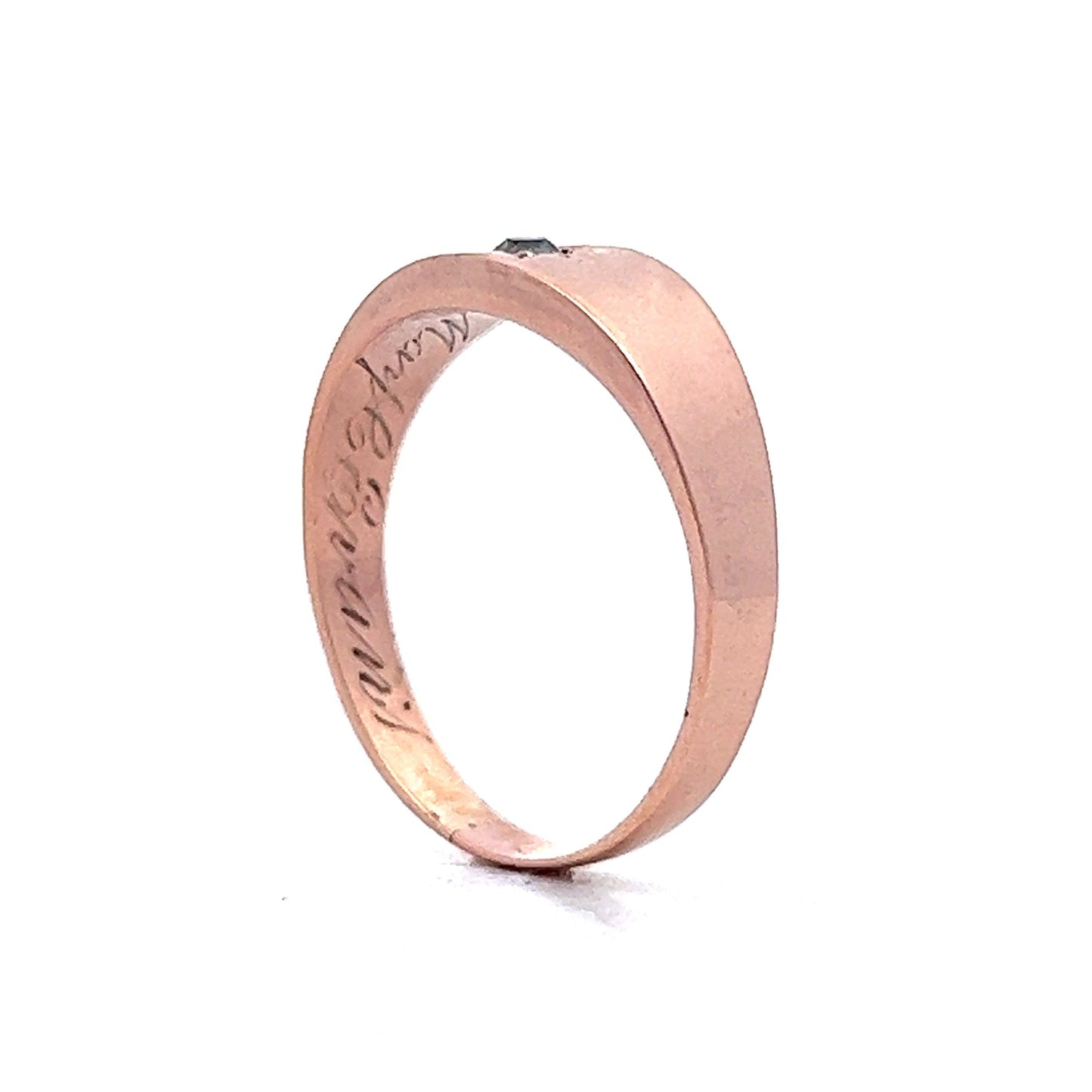 Victorian Flush Set Diamond Ring in 10k Rose Gold