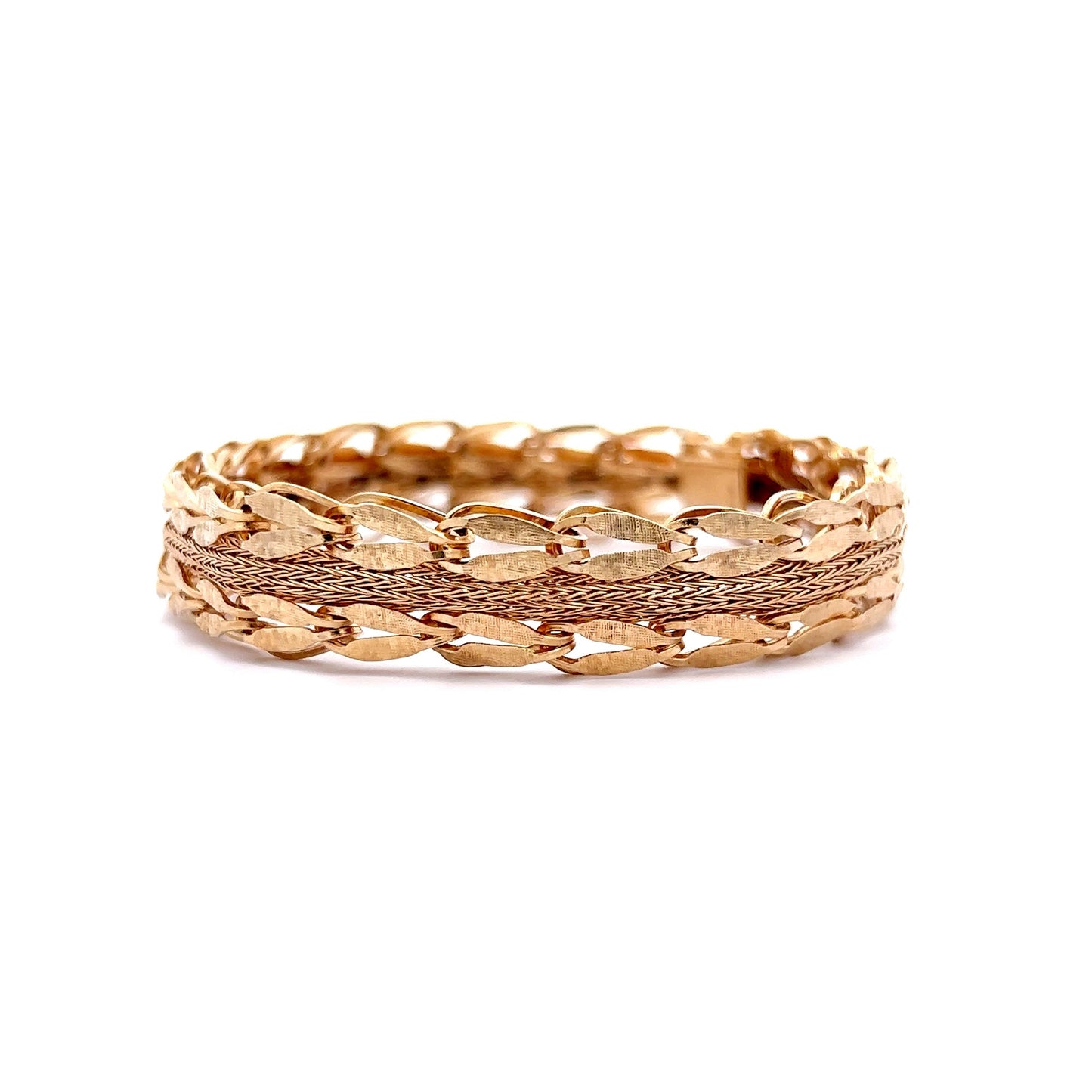 Chunky Textured Bracelet in 14k Yellow Gold