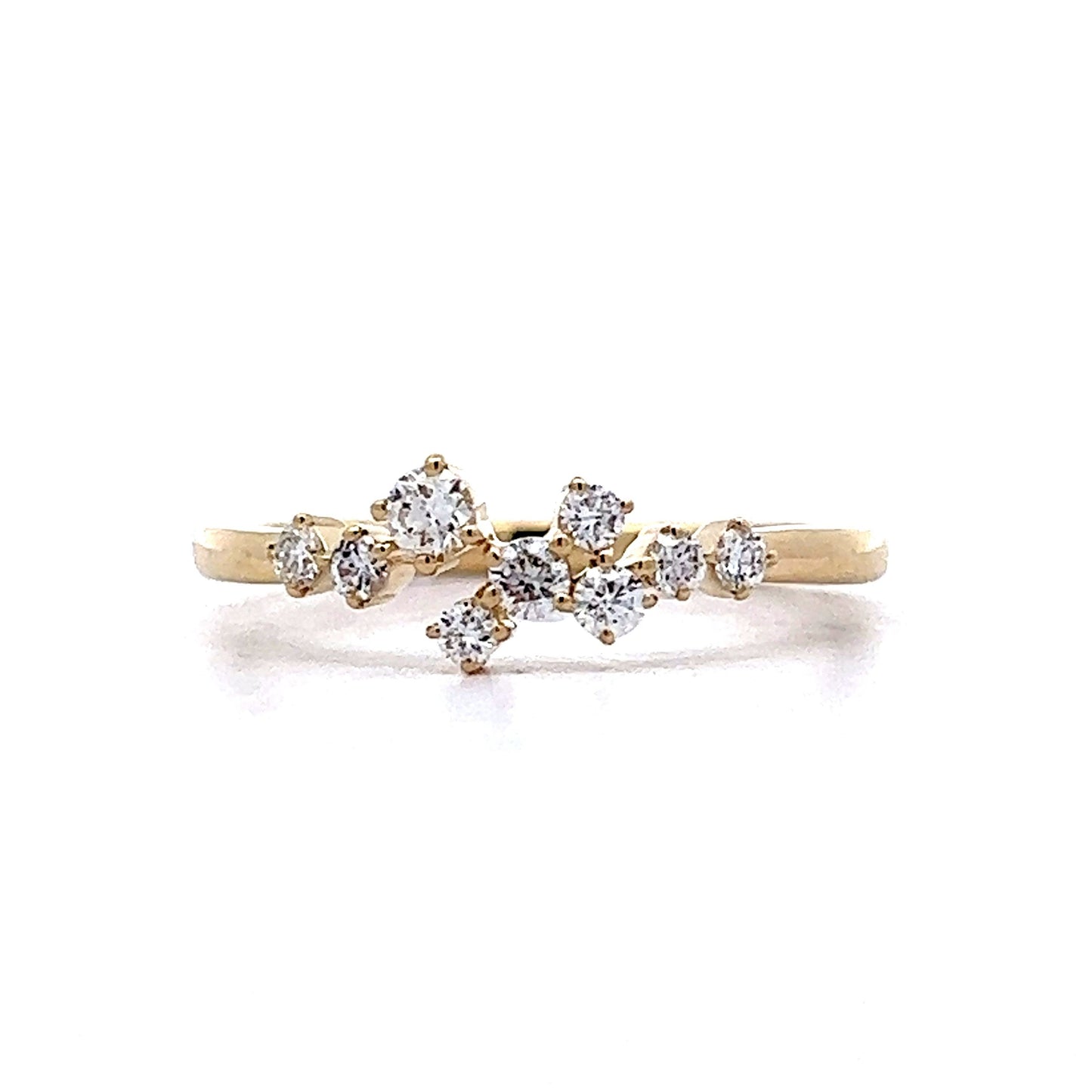 .29 Diamond Cluster Stacking Ring in 14k Yellow Gold